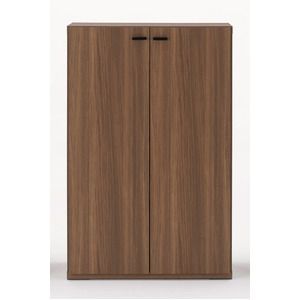 収納棚 扉付き おしゃれ リアルウォールナット 74.3×113.8cm 4段 日本製