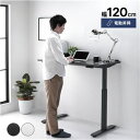 【SALE:5/1 10:00 - 5/8 01:59】スタンディングデスク 120cm×60cm 電動 メモリー機能付き 高さ調整