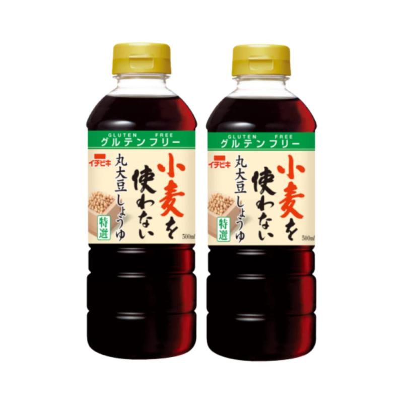 【公式】イチビキ 小麦を使わない丸大豆しょうゆ 500ml×2本 | 醤油 グルテンフリー 小麦アレルギー対応..