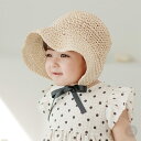 ガビ ベビー 麦わら帽子 赤ちゃん 帽子 ベビーハット 夏用 キャップ帽子 日よけ帽子 紫外線対策