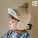 マークス ボンボン付き 防寒キャップ 耳当て付き ベビー赤ちゃん 帽子 かわいい 冬 防寒帽子 刺ポイント冬物保温性 良い 暖かい 防寒アイテムクリスマスプレゼ...