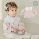 【メール便送料無料】ベビー襟がかわいいtシャツベビー服 スウェット トレーナー トップス フリル襟 ゆったり 袖 ラブリー レース フリルカラー ピンク 女の子...