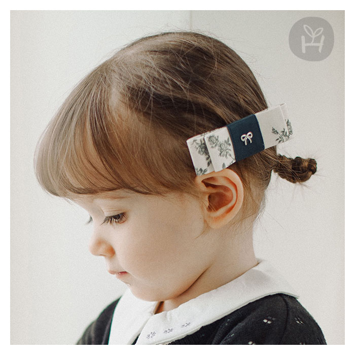 レシア ベビー ヘアクリップ フォーマル エレガンス アイボリー 花柄 黒 リボン ヘアピン リボンピン ヘアアクセサリー 赤ちゃん アクセサリー 髪飾り ベビー アクセサリー 3