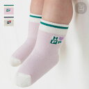 ミュート ソックス パステル バイカラー グレー ピンク ロゴ入り カジュアル デイリー スポーティ 赤ちゃん 靴下 ベビーソックス 保育園 幼稚園 通園