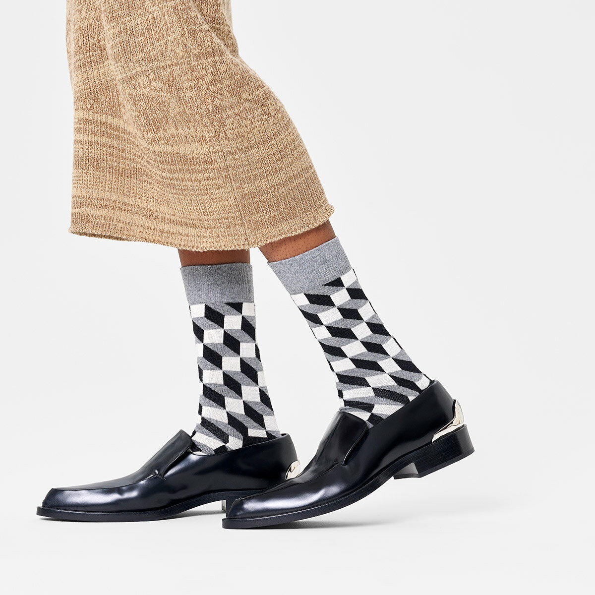 Happy Socks 公式 クルー丈 ソックス フィルドオプティック / ハッピーソックス ソックス 靴下 メンズ レディース ユニセックス ギフト プレゼント 柄 オシャレ