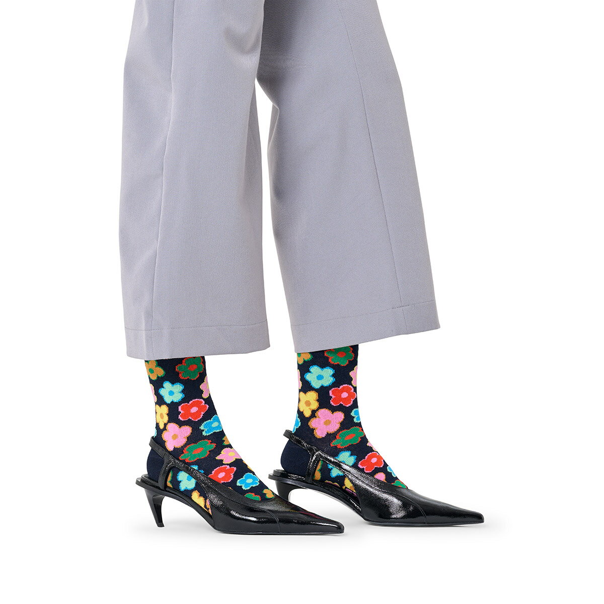 Happy Socks 公式 クルー丈 ソックス フラワー / ハッピーソックス ソックス 靴下 メンズ レディース ユニセックス ギフト プレゼント 柄 オシャレ