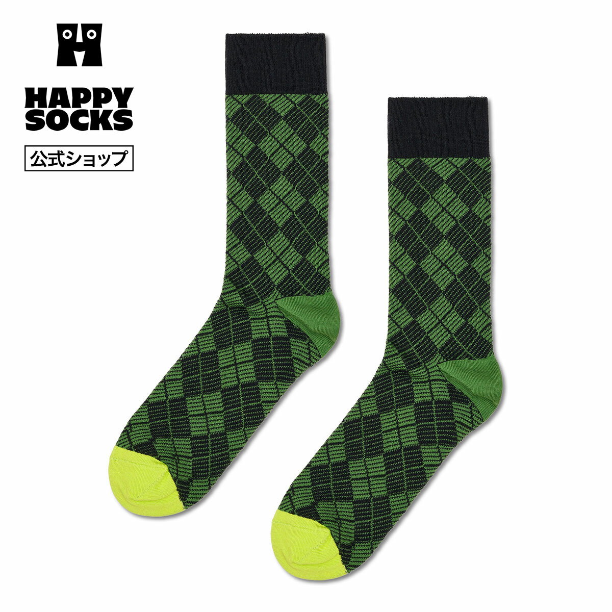 Happy Socks 公式 クルー丈 ソックス ミニ アーガイル ジャカード / ハッピーソックス ソックス 靴下 メンズ レディース ユニセックス ギフト プレゼント 柄 オシャレ