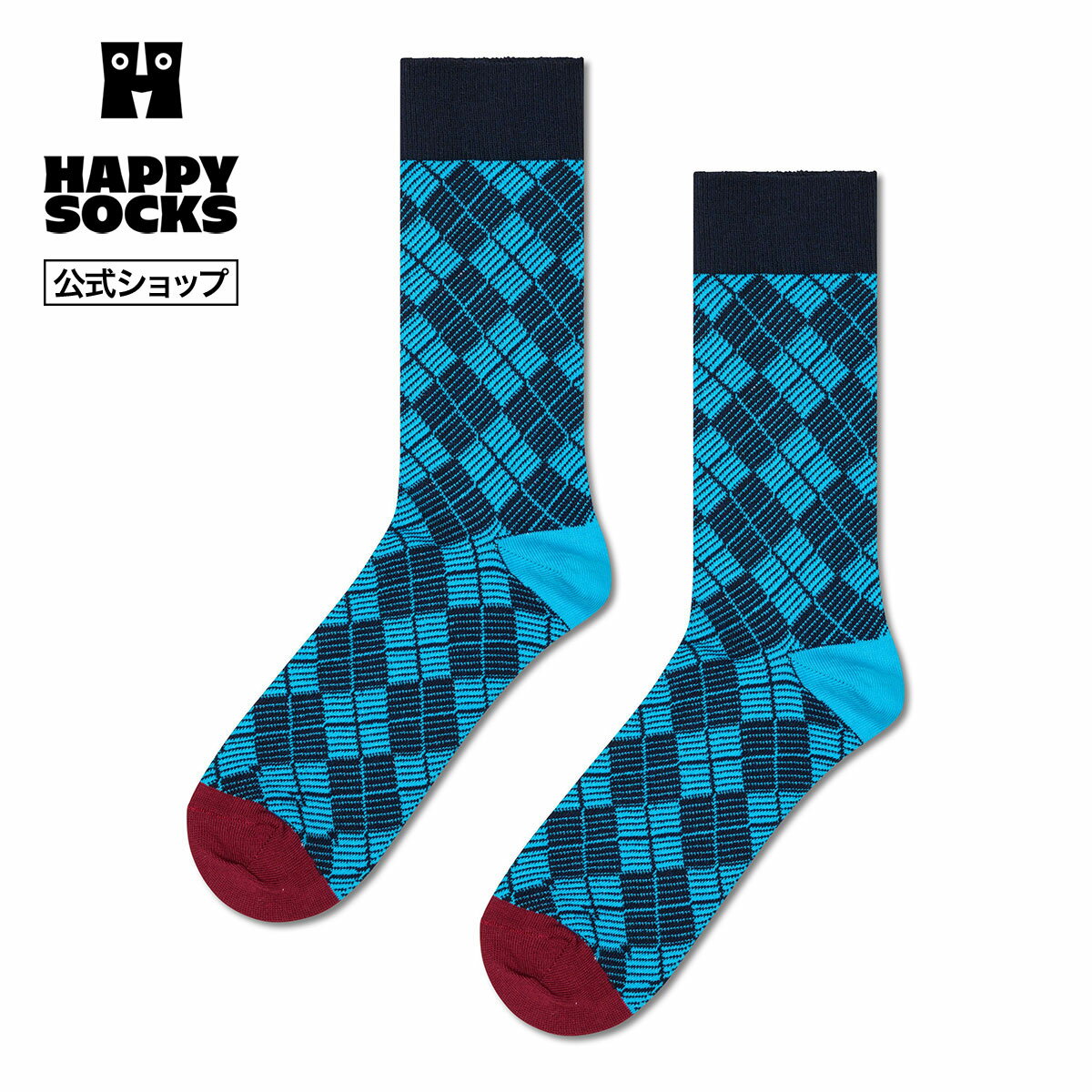Happy Socks 公式 クルー丈 ソックス ミニ アーガイル ジャカード / ハッピーソックス ソックス 靴下 メンズ レディース ユニセックス ギフト プレゼント 柄 オシャレ