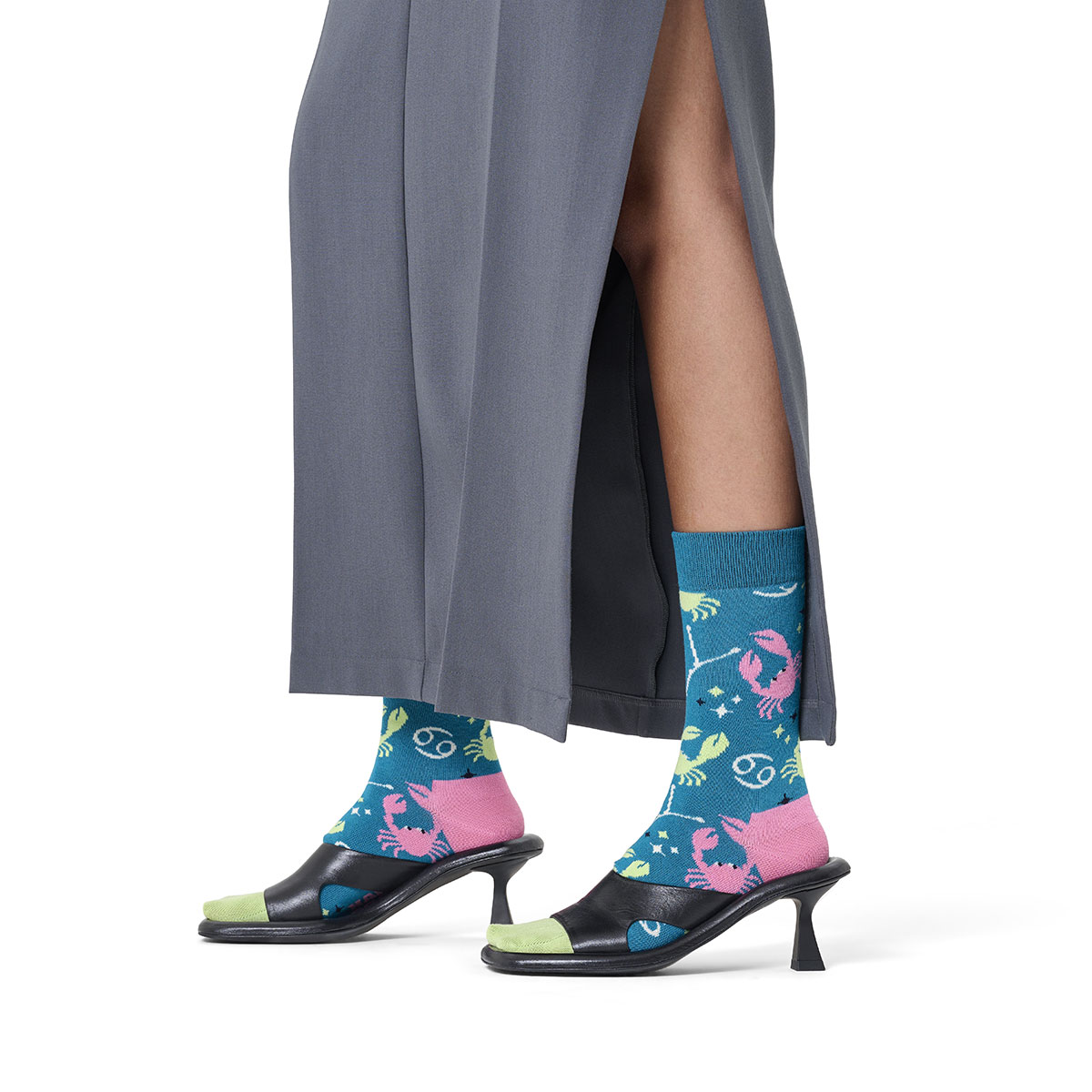 Happy Socks 公式 クルー丈 ソックス 蟹座 / ハッピーソックス ソックス 靴下 メンズ レディース ユニセックス ギフト プレゼント 柄 オシャレ クルーソックス 星座 かに座