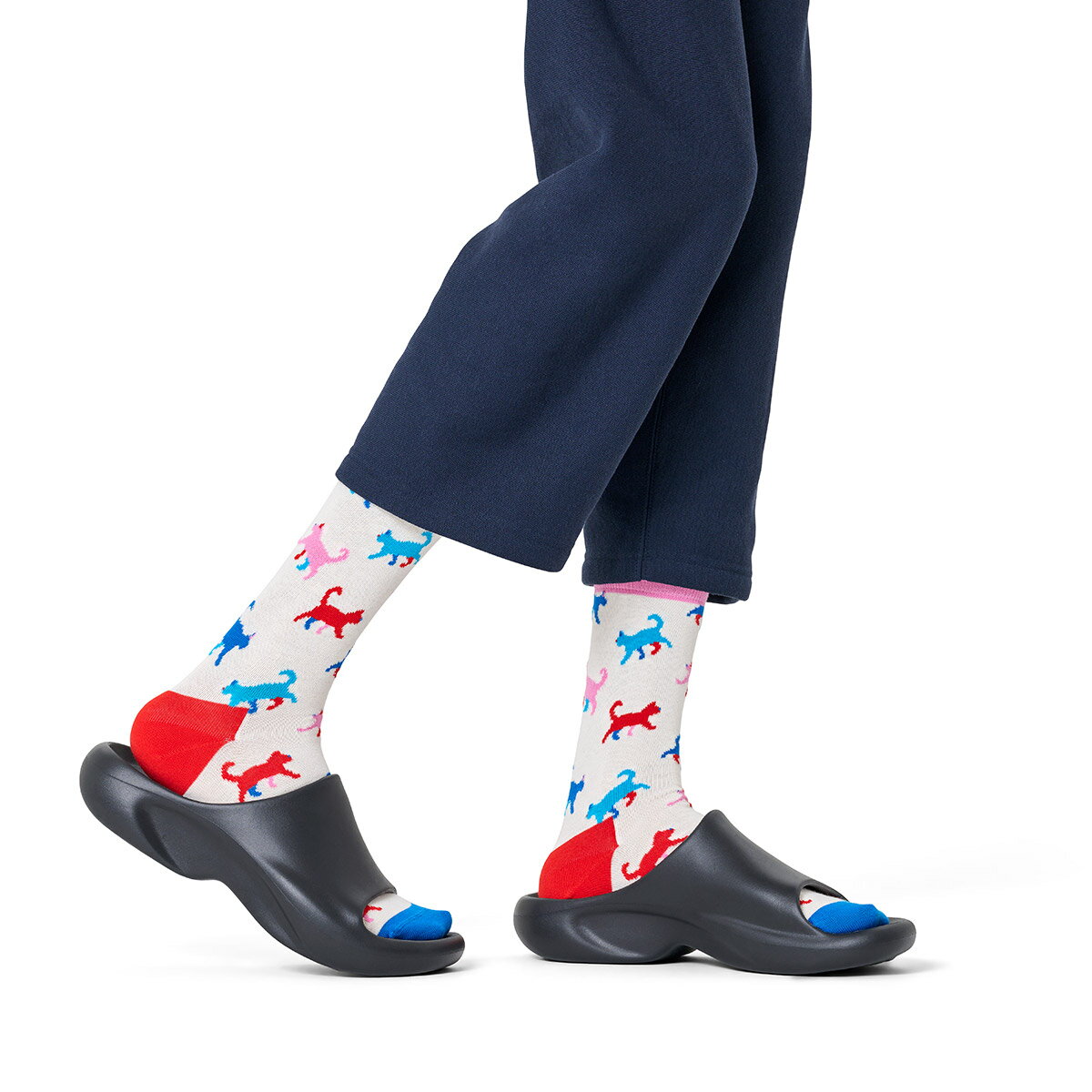 Happy Socks 公式 クルー丈 ソックス キトゥン ラブ / ハッピーソックス ソックス 靴下 メンズ レディース ユニセックス ギフト プレゼント 柄 オシャレ