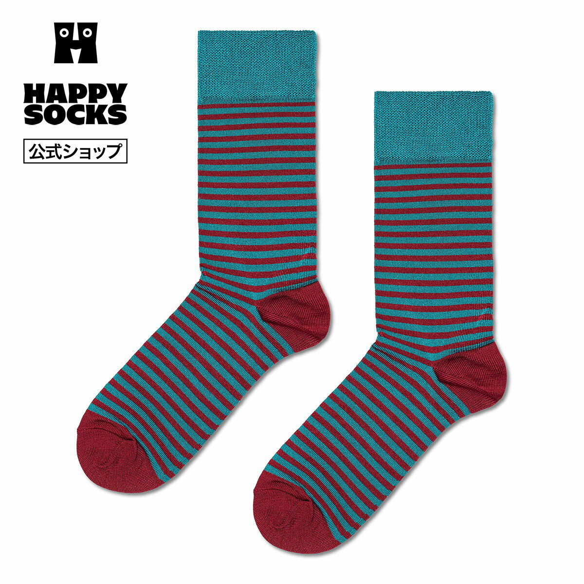 Happy Socks 公式 クルー丈 ソックス スモールストライプ / ハッピーソックス ソックス 靴下 メンズ レディース ユニセックス ギフト プレゼント 柄 オシャレ