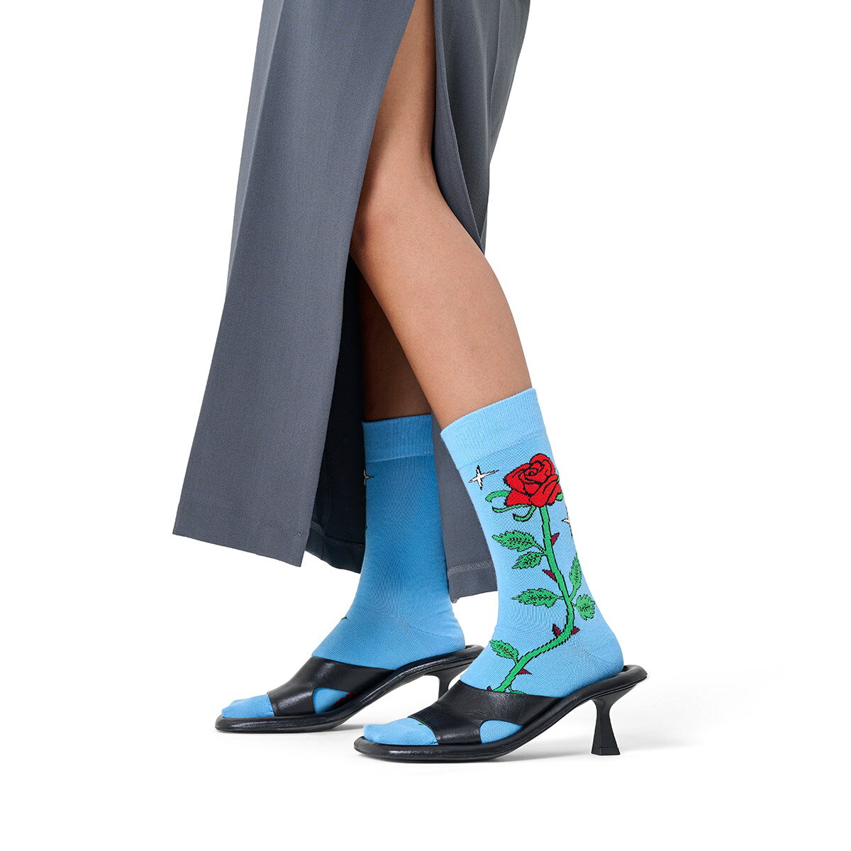 Happy Socks 公式 クルー丈 ソックス ローズ / ハッピーソックス ソックス 靴下 メンズ レディース ユニセックス ギフト プレゼント 柄 オシャレ バレンタイン