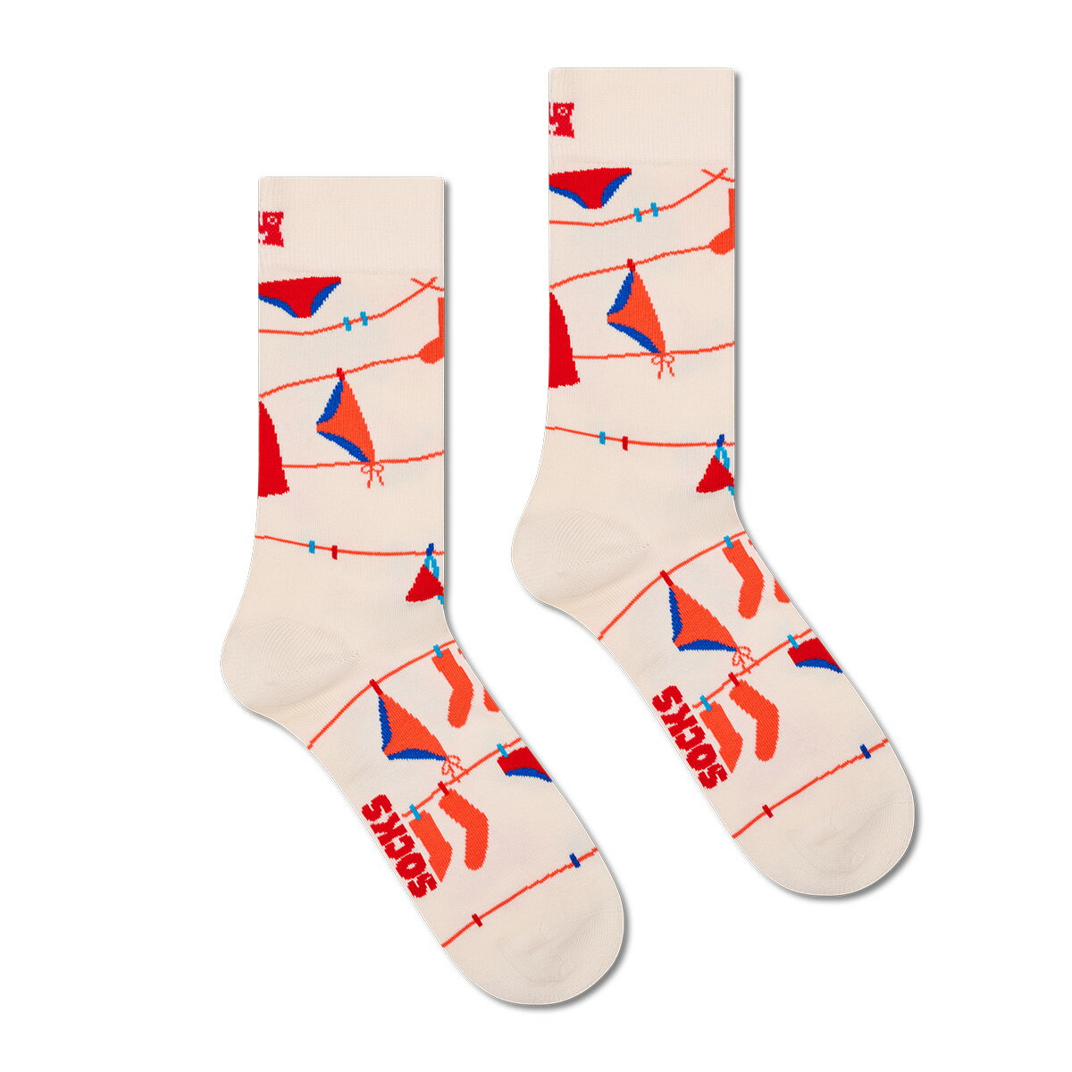 Happy Socks 公式 クルー丈 ソックス クローズライン / ハッピーソックス ソックス...