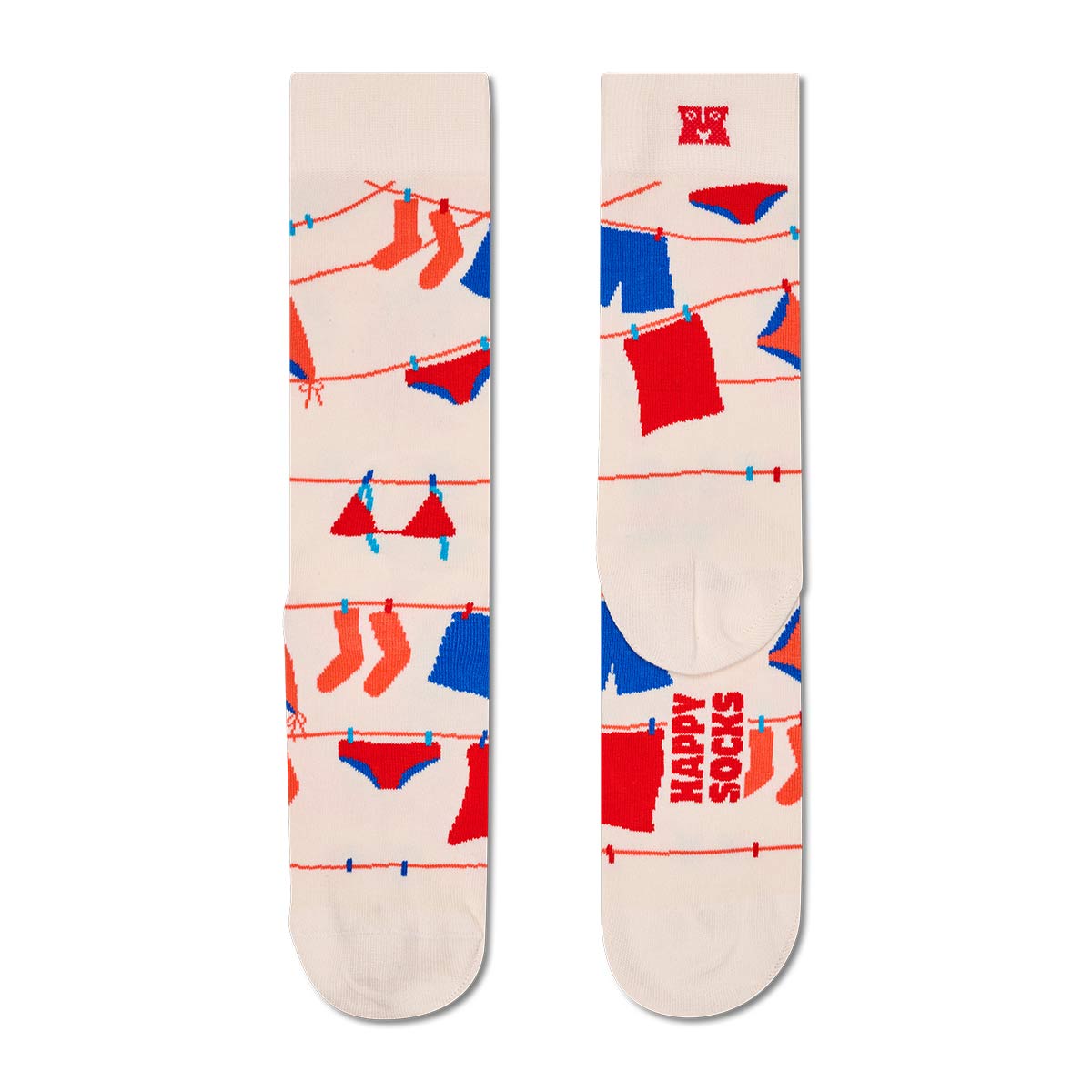 Happy Socks 公式 クルー丈 ソックス クローズライン / ハッピーソックス ソックス...