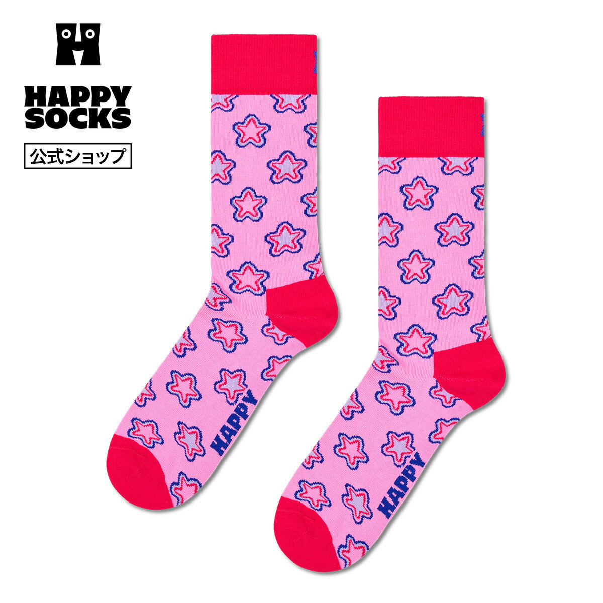 Rakuten - Happy Socks 公式 クルー丈 ソックス スター / ハッピーソックス ソックス 靴下 メンズ レディース ユニセックス ギフト プレゼント 柄 オシャレ
