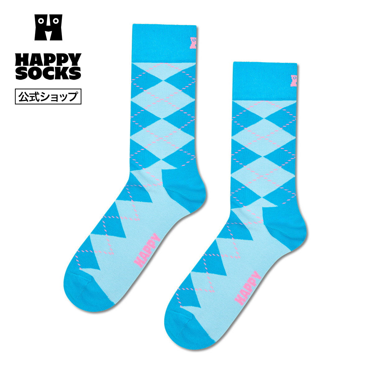 Happy Socks 公式 クルー丈 ソックス アーガイル / ハッピーソックス ソックス 靴下 メンズ レディース ユニセックス ギフト プレゼント 柄 オシャレ