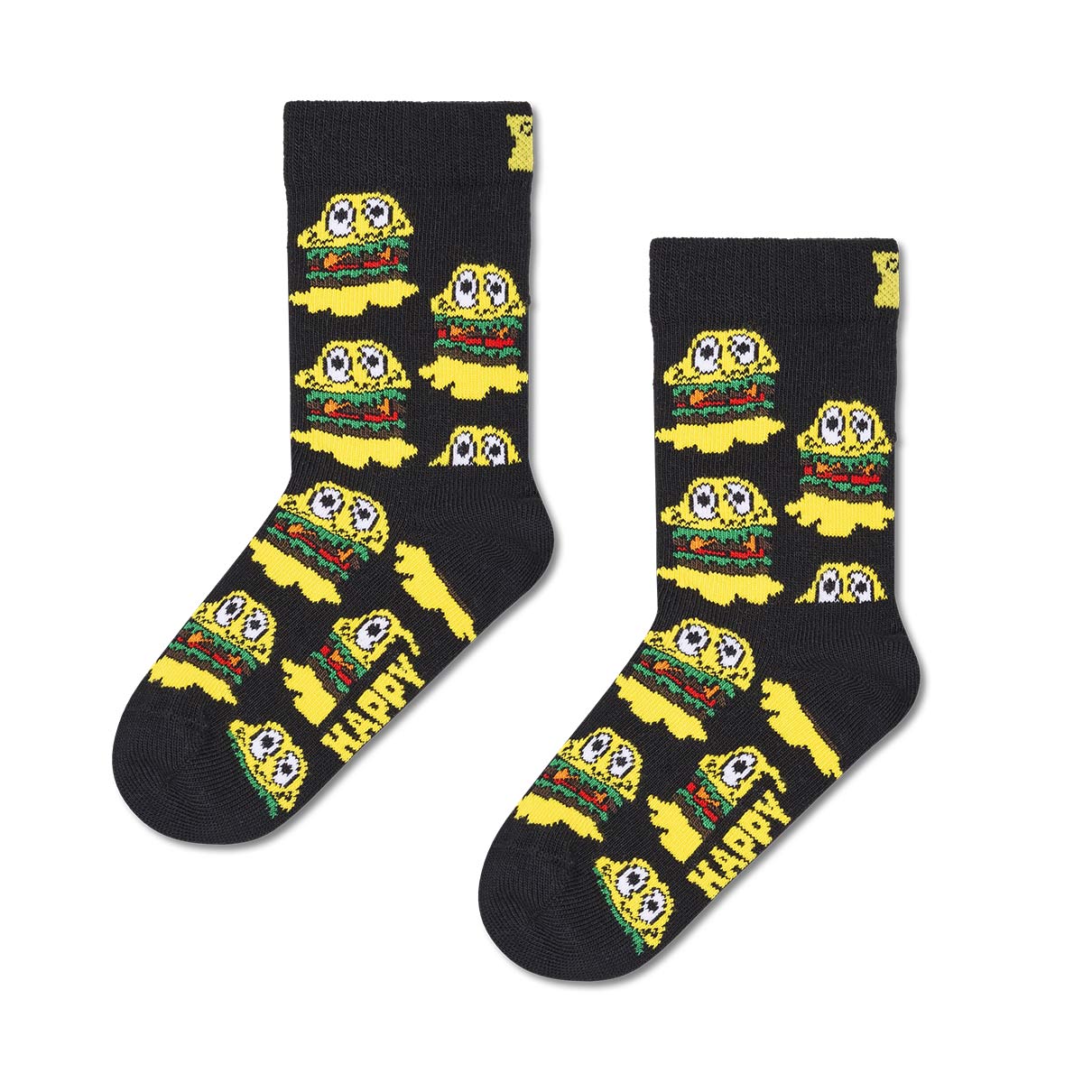 Happy Socks 公式 【キッズ】【2足セット】クルー丈 ソックス スメリーバーガー / ハッピーソックス ソックス 靴下 キッズ ユニセックス ギフト プレゼント 柄 オシャレ 3