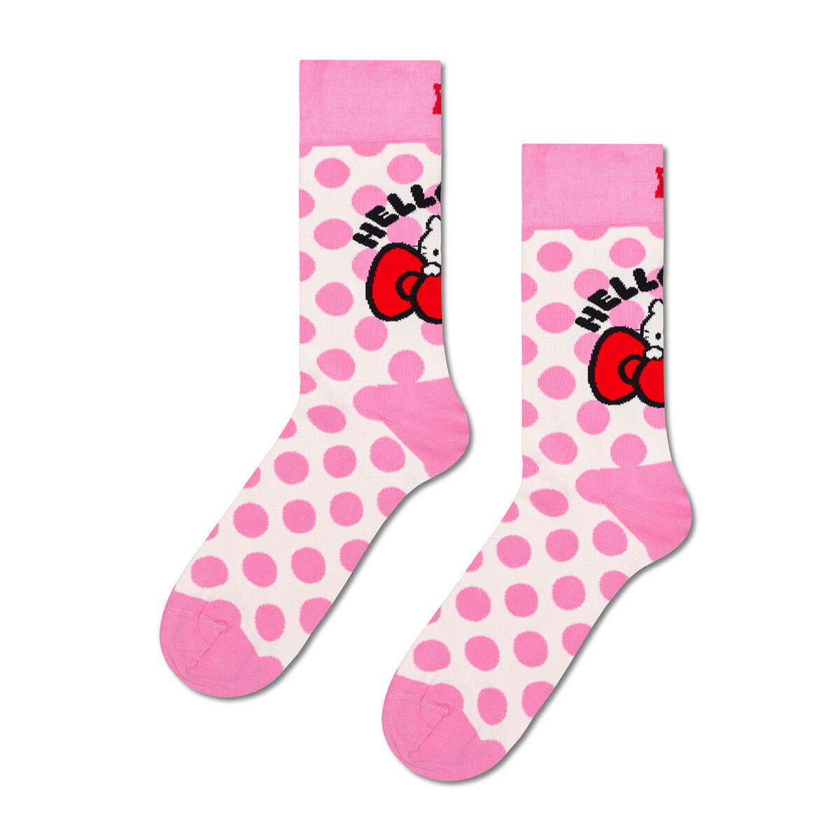 Rakuten - Happy Socks 公式 【Hello Kitty×Happy Socks】クルー丈 ソックス ハローキティ ピンクドット / ハッピーソックス ソックス 靴下 メンズ レディース ユニセックス ギフト プレゼント 柄 オシャレ コラボ キティちゃん