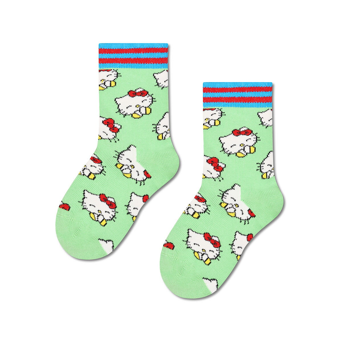 Rakuten - Happy Socks 公式 【Hello Kitty×Happy Socks】【キッズ】クルー丈 ソックス ハローキティ スマイル / ハッピーソックス ソックス 靴下 キッズ ユニセックス ギフト プレゼント 柄 オシャレ コラボ キティちゃん