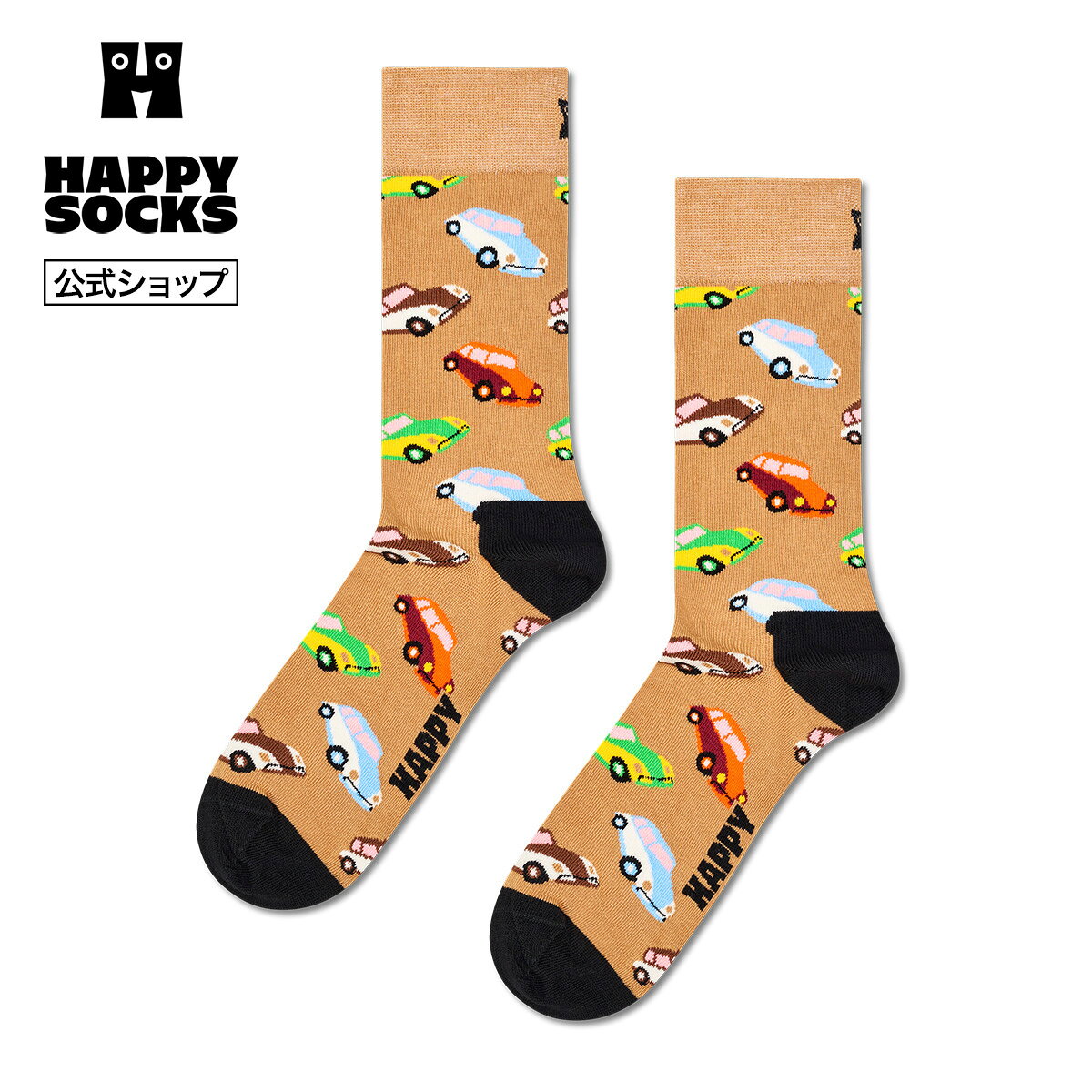 Happy Socks 公式 クルー丈 ソックス クルマ ハッピーソックス ソックス 靴下…