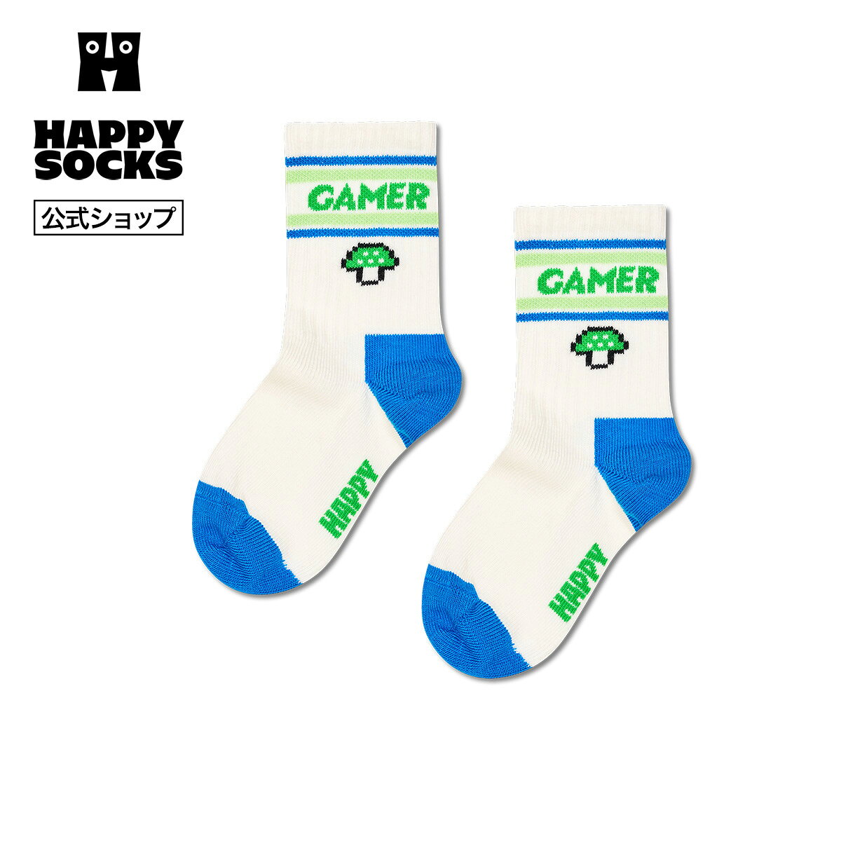 【全品ポイント5倍 10/9 1:59迄】Happy Socks 公式 【キッズ】クルー丈 ソックス ...