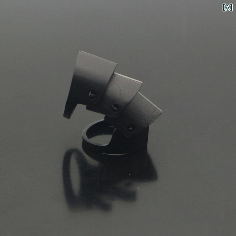 アーマーリング 指輪 アクセサリー 関節リング フィンガーリング 可動式 パンク ロック ゴシック メタル 大ぶり 存在感 シルバー かっこいい おしゃれ 個性的 コスプレ ハロウィン ギフト プレゼント 贈り物 男女兼用 ユニセックス