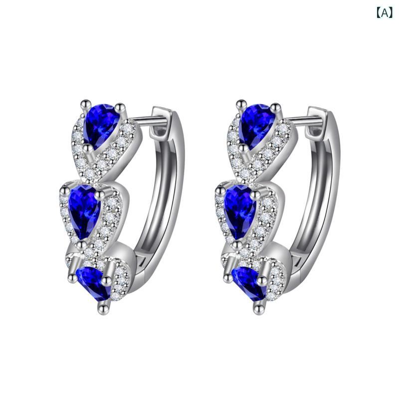 ピアス レディース 雫 水滴 ブルー ジルコニア ドロップピアス フープピアス 大ぶり 揺れる 青色 シルバー925 18kコーティング パーティー フォーマル 結婚式 披露宴 華やか プレゼント アクセサリー ジュエリー