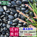 砂利 黒玉砂利 彩光石 5分 15-30mm 1000kg 【送料無料・離島別途】 最高級 光沢 ガーデニング DIY 墓 防犯 防草 ジャリ ピカピカ 艶 天...