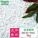【25%OFF!楽天スーパーSALE】砂利 白 白玉砂利 玉砂利 2分 4~7mm 5kg 【送料無料】 ガーデニング DIY 墓 防犯 防草 ジャリ ビオトー...