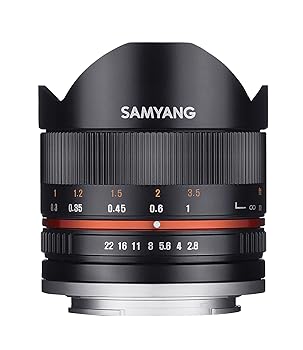 【中古】SAMYANG 単焦点魚眼レンズ 8mm F2.8 II ブラック キヤノン EOS M用 APS-C用
