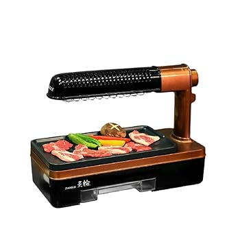 【中古】ザイグル 煙の出ない無煙ロースター 炙輪 GOLD 1~2人用 赤外線 直火調理 炭火 お家焼肉 上下W加熱 直火焼き 家庭用 首振り機能付き あぶりん...