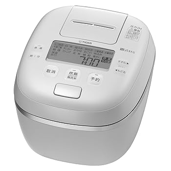 【中古】タイガー魔法瓶(TIGER) 炊飯器 5.5合 圧力IH式 ご泡火炊き 土鍋かまどコート釜 タルクホワイト
