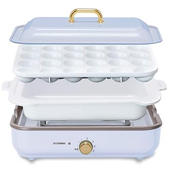 【中古】アイリスオーヤマ ホットプレート たこやき器 深鍋 2way 洗いやすい おしゃれ 温度調節機能付き PHP-1002TC-PA ペールブルー