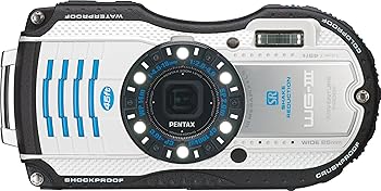 【中古】PENTAX 防水デジタルカメラ PENTAX WG-3 ホワイトブルー 1cmマクロ マクロスタンド付属保証なし LEDライト PENTAX WG-3WHBL 12725