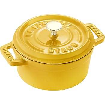 【中古】staub ストウブ 「 ミニ ピコ ココット ラウンド シトロン 10cm 」 小さい 両手 鋳物 ホーロー..