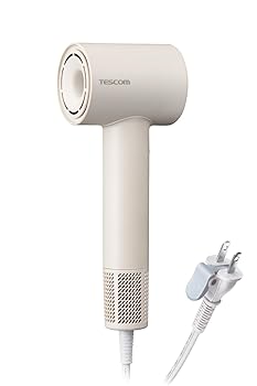 【中古】テスコム ドライヤー I字型 マイナスイオン 軽量 コンパクト 冷温風 静音 ラク抜きプラグ ベー..