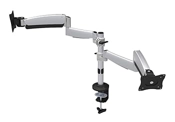 【中古】グリーンハウス 液晶 モニターアーム 4軸 クランプ式 2アーム ガススプリング式 上下左右前後..