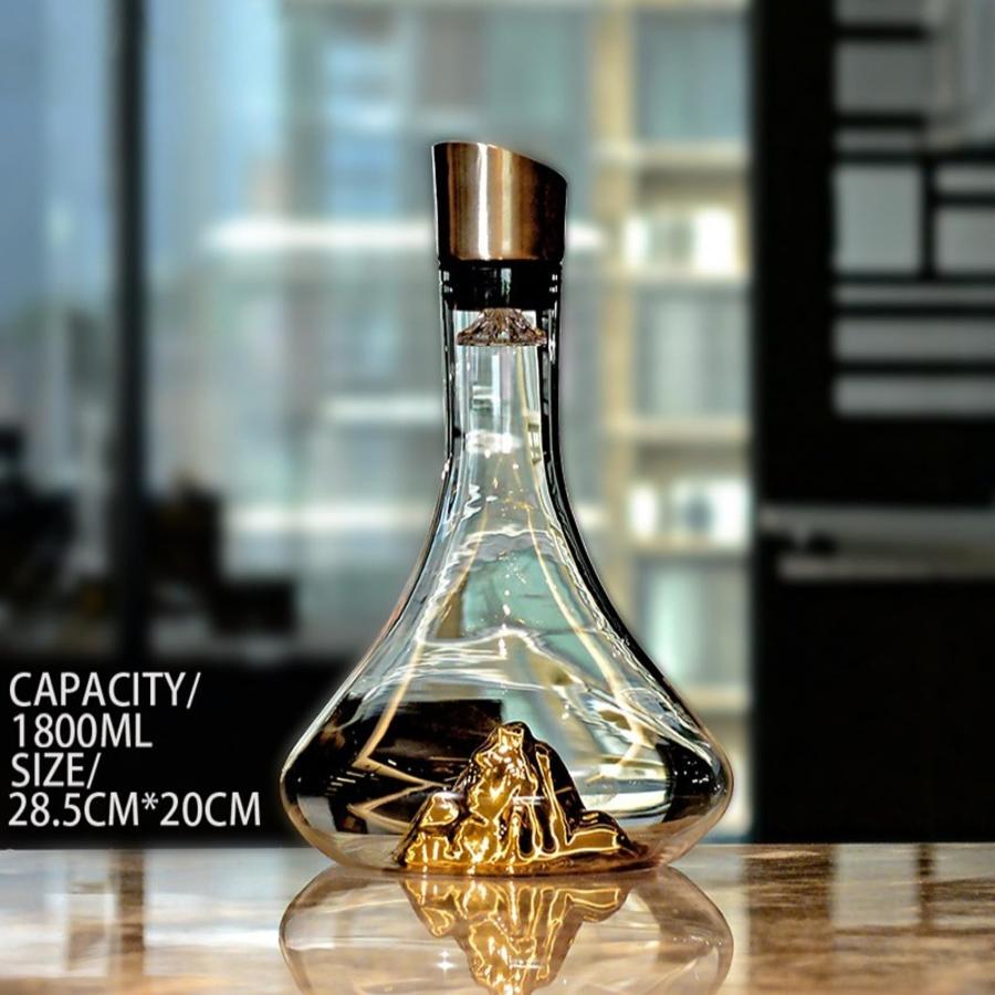 ハッピーストリームのデキャンタ 1800ml ワインシャワー デカンタ ワインエアレーター ウィスキーデカンタ ワインデカンタ シャワーエアレーター｜アングル2