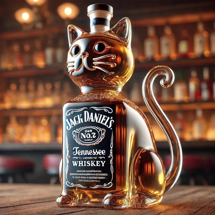 ウィスキー 猫 耐熱ガラス キャット 動物柄 ガラス容器 300ml キッチン用品 食器 調理器具 ワイン 酒用品 バー おしゃれ かわいい プレゼント 飾り 瓶 保存 容器 テーブル 高 癒し 食卓 happystream-10058127 ハッピーストリーム サンプル画像3