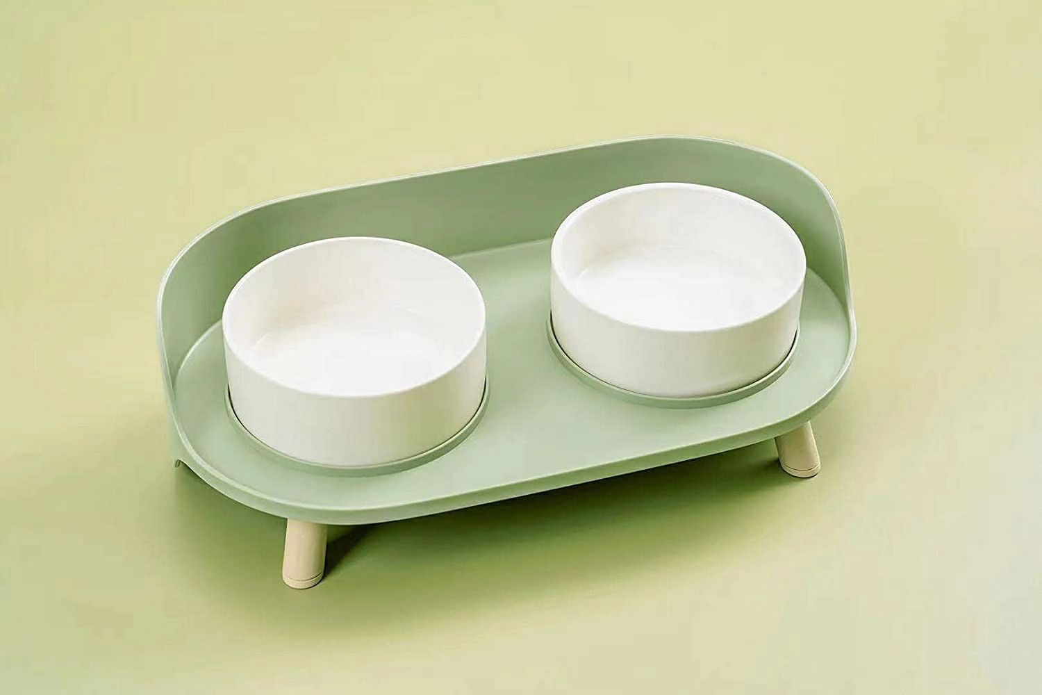 猫 小型犬 食器 えさ 皿 ペット ボウル 陶器 フードボウル スタンド 食器台 溢れ止...