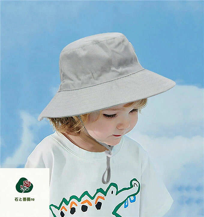 子ども 帽子 バケットハット 女の子 男の子 ベビー UVカット 登山 つば付き あご紐...