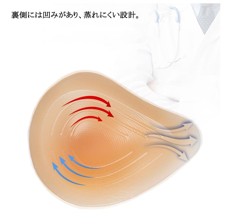 シリコン 人工乳房 全摘 乳がん用 手術後 パッド 乳癌パッド ブラパット 三角型 ボ...