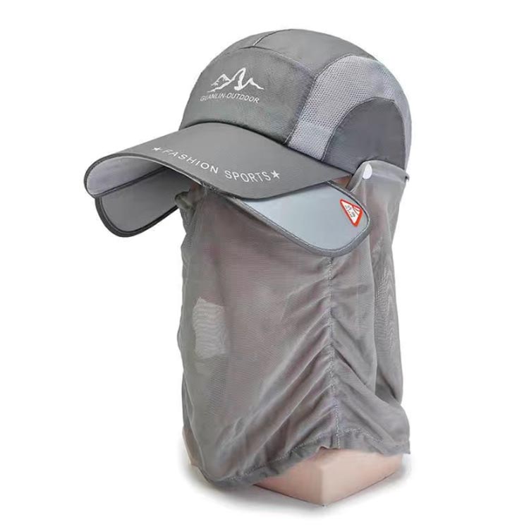フェイスガード 通気性 メッシュ 登山 サンガード付き スポーツキャップ 帽子 UVカ...