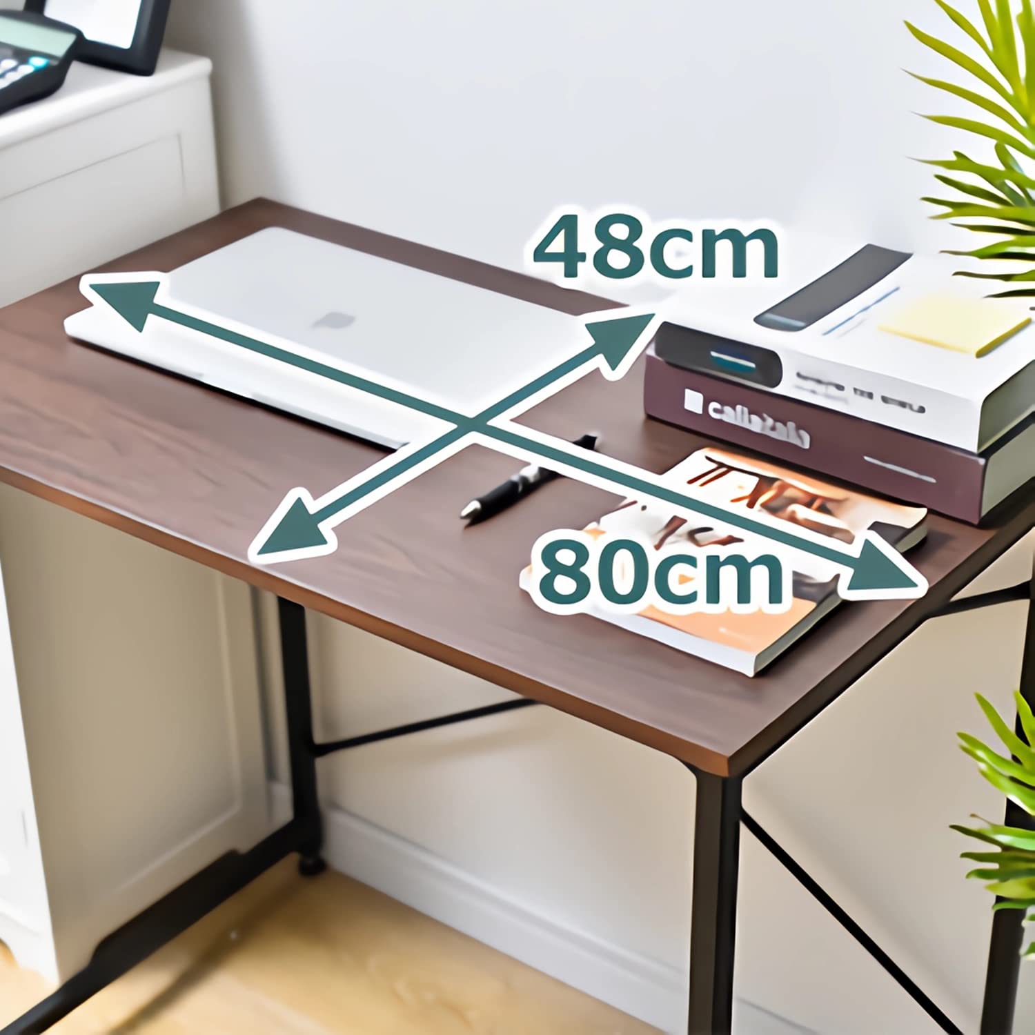 机 シンプルワークデスク パソコンデスク desk デスク 木製 pcデスク (ナチュラル) シンプル 幅80cm 組立簡単 シンプルデスク 簡易デスク コンパクト [3]