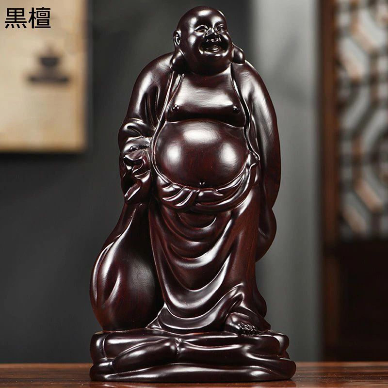 木彫り 弥勒 弥勒仏 布袋尊 風水グッズ 布袋様 弥勒様 置物 笑い仏像 招財 縁起物 彫刻 風水アイテム 金運アップ 商売繁盛祈願 繁栄 開運グッズ 財運 開店祝い オフィス ギフト 起業 happystream-10014886 ハッピーストリーム パッケージ画像