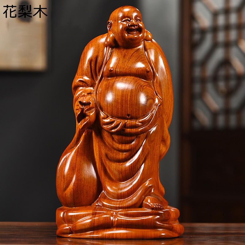 木彫り 弥勒 弥勒仏 布袋尊 風水グッズ 布袋様 弥勒様 置物 笑い仏像 招財 縁起物 彫刻 風水アイテム 金運アップ 商売繁盛祈願 繁栄 開運グッズ 財運 開店祝い オフィス ギフト 起業 happystream-10014886 ハッピーストリーム サンプル画像3