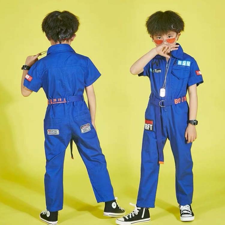ハッピーストリームの男の子 カジュアル HIPHOP オールインワン 子供服 男女兼用 ロングパンツ ツナギ つなぎ服 カバーオール オーバーオール 半袖 キッズ服 ミリタリースーツ 女の子 スポーツウェア ヒップホップ つなぎ服 応援団 作業着 送料無料 おしゃれ｜アングル3