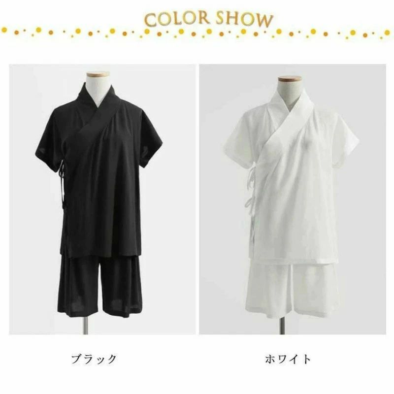 ハッピーストリームの浴衣 着物 簡単 和装 半襦袢 半袖 初心者 Tシャツ 初心者 黒 着物 肌着 レディース 速乾 白 快適 着物下 衿付き インナー 簡単 下着 一体型 きもの 襦袢 女性｜アングル2
