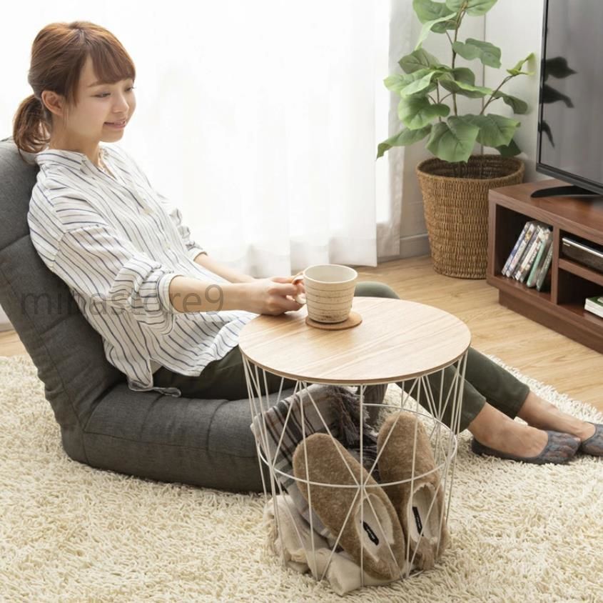 蓋付き 収納 ナイトテーブル ランドリーバスケット 玄関 テーブル 収納カゴ シンプル 寝室 スチールテーブル マルチサイドテーブル おもちゃ入れ 新生活 幅40cm サイドテーブル 北欧 ワイヤースチール 一人暮らし かご おしゃれ ソファサイドテーブル 丸型