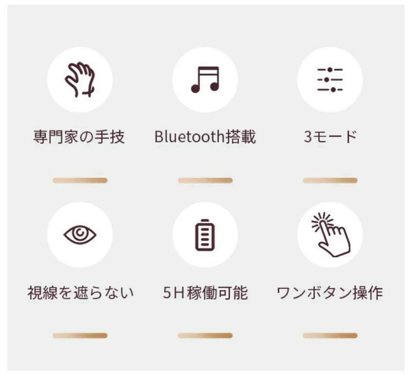 ハッピーストリームの目元マッサージャー アイマッサージャー 目元エステ 眼精疲労 疲れ目 マッサージ器 心地よい振動 Bluetooth機能 アイケア＼送料無料／｜アングル2